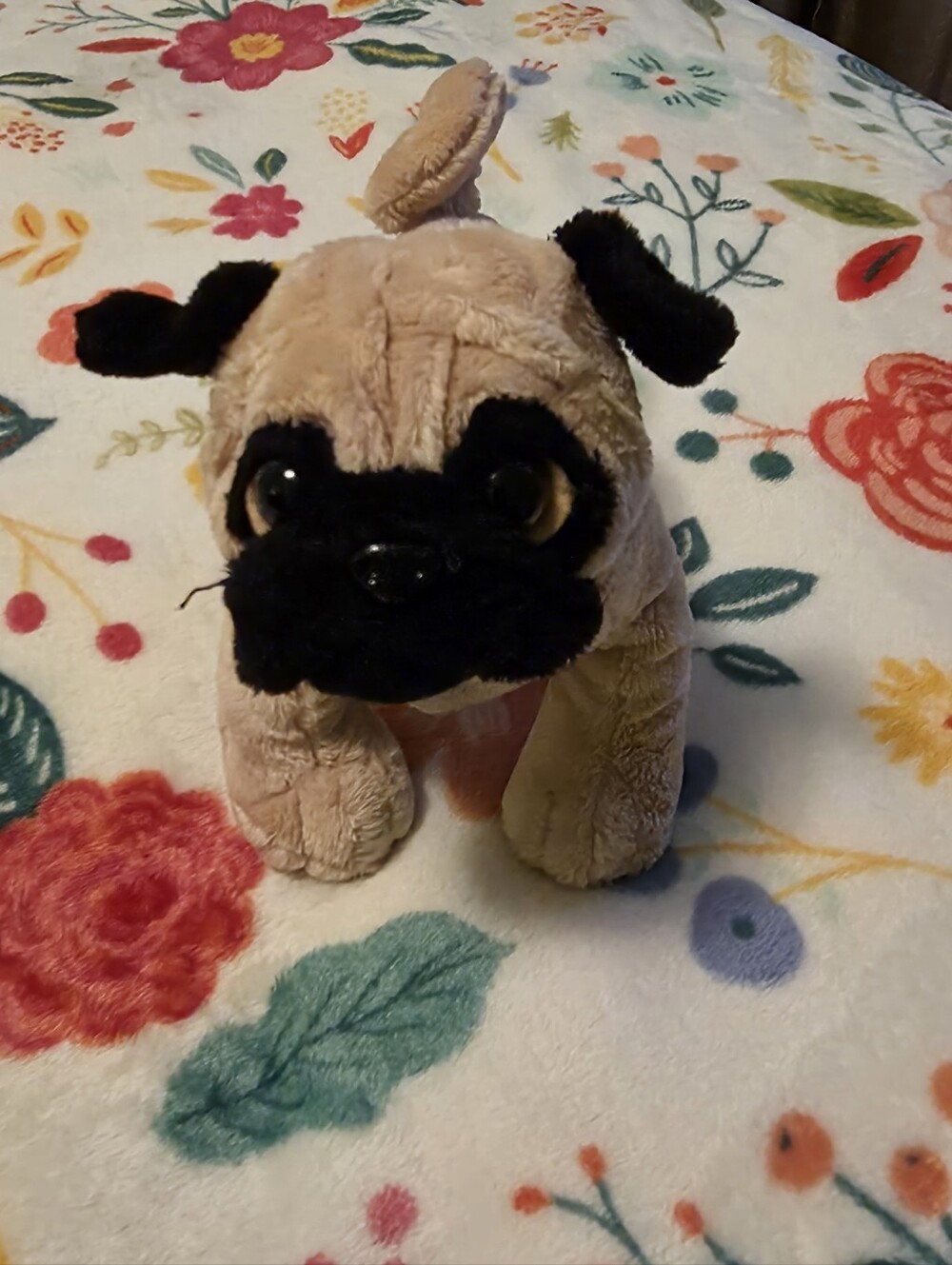 GANZ Plush Pug Toy - Beige and Black